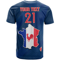Custom France Football 2022 With Flag Map T Shirt - Wonder Print Shop