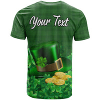 Custom St Patricks Day T Shirt Green Leprechaun Hat With Clover Leaf No2 - Wonder Print Shop