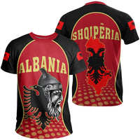 Albania T-Shirt multicolore, stampa Skanderbeg su davanti e dietro