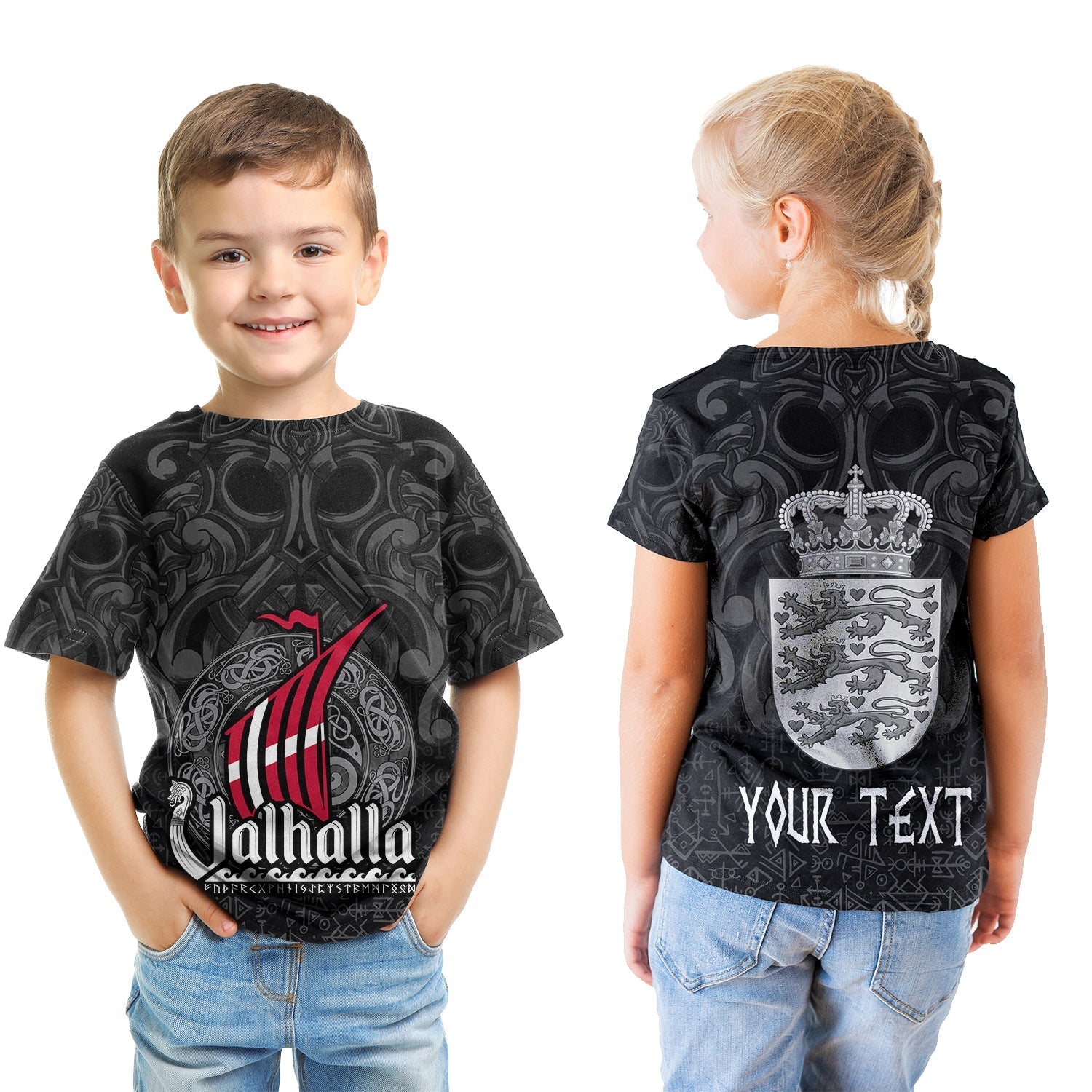 custom-viking-t-shirt-kid-denmark-odin-and-drakkar