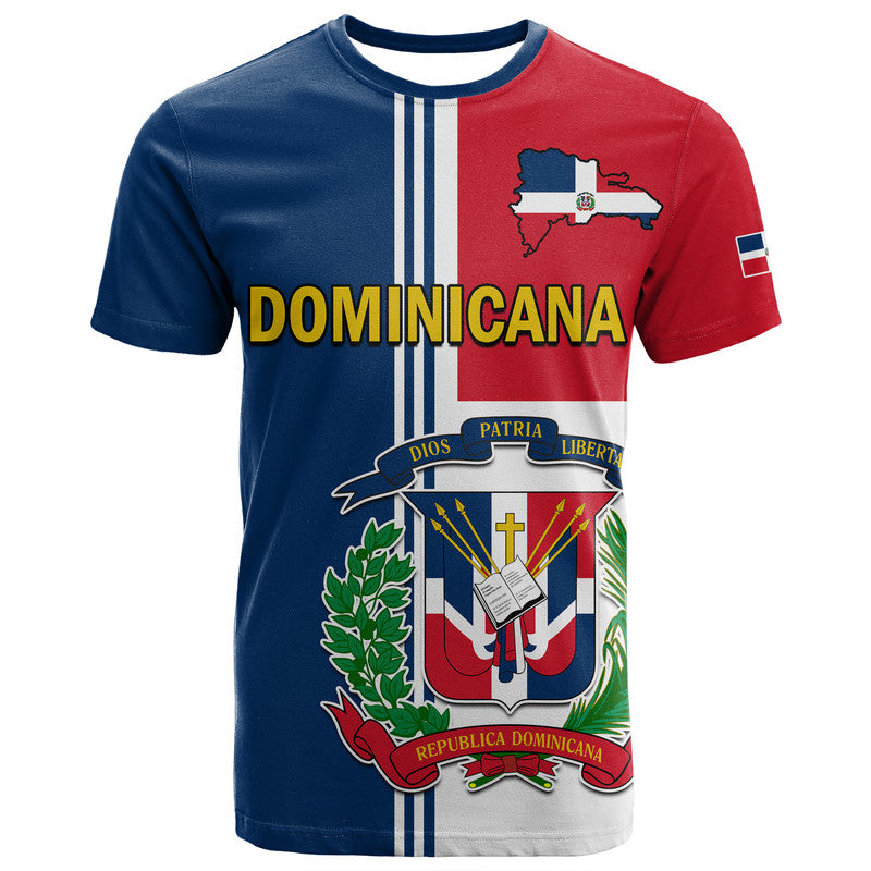 custom-personalised-dominican-republic-t-shirt-coat-of-arms-and-flag-map