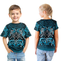 Viking T shirt Kid - Othala and Raven Blue RLT12 - Wonder Print Shop