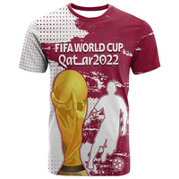 Qatar Football WC 2022 T Shirt The Maroon Flag Style - Wonder Print Shop
