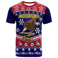Custom American Samoa Tribal Polynesian Christmas Vibe T Shirt - Wonder Print Shop