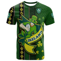 Custom Ireland Celtic Knot Rugby T Shirt Irish Gold and Green Pattern - Wonder Print Shop
