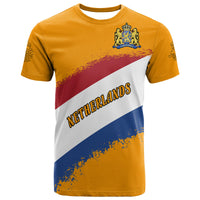 Netherlands Football Flag Style T Shirt - Wonder Print Shop