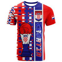 Custom Croatia Football Flag Minimalist Style T Shirt - Wonder Print Shop