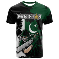 Custom Pakistan Men in Green Cricket Team T Shirt Pakistan Player Flag Style - Wonder Print Shop