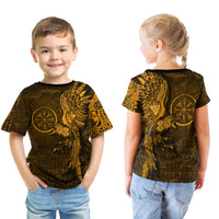 Viking Clothing Vegvisir With Raven Viking Compass Gold Version T Shirt RLT12 - Wonder Print Shop