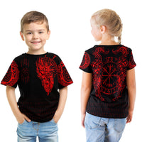 Viking Clothing Viking Compass Vegvisir Tattoo Red Version T Shirt RLT12 - Wonder Print Shop
