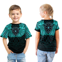 Viking Clothing Viking Odin's Celtic Two Ravens Cyan Version T Shirt RLT12 - Wonder Print Shop