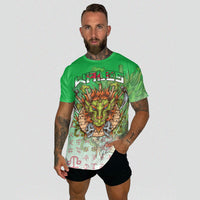 Custom Viking T Shirt Wales Viking T Shirt Dragon Style Green and White RLT12 - Wonder Print Shop
