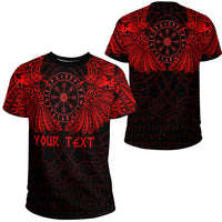 Custom Viking Clothing Viking Odins Celtic Two Ravens Red Version T Shirt RLT12 - Wonder Print Shop
