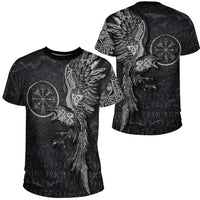 Viking Clothing Vegvisir With Raven Viking Compass T Shirt RLT12 - Wonder Print Shop