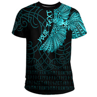 Custom Viking Clothing Viking Odins Celtic Ravens Cyan Version T Shirt RLT12 - Wonder Print Shop