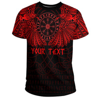 Custom Viking Clothing Viking Odins Celtic Two Ravens Red Version T Shirt RLT12 - Wonder Print Shop