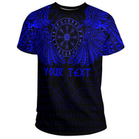 Custom Viking Clothing Viking Odins Celtic Two Ravens Blue Version T Shirt RLT12 - Wonder Print Shop