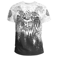 Viking Clothing Viking Odin and Raven Forest T Shirt RLT12 - Wonder Print Shop