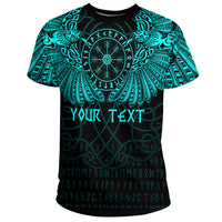 Custom Viking Clothing Viking Odins Celtic Two Ravens Cyan Version T Shirt RLT12 - Wonder Print Shop