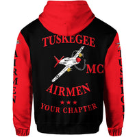 Custom Tuskegee Airmen Motorcycle Club Hoodie TAMC Spit Fire Simple Style Black Red LT8 - Wonder Print Shop