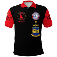 Custom Tuskegee Airmen Motorcycle Club Polo Shirt TAMC Spit Fire Unique Style Black Red LT8 - Wonder Print Shop