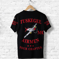 Custom Tuskegee Airmen Motorcycle Club T Shirt TAMC Spit Fire Simple Style Black LT8 - Wonder Print Shop