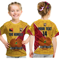 (Custom Text and Number) The Kumuls PNG T Shirt KID Papua New Guinea Polynesian Dynamic Style - Wonder Print Shop