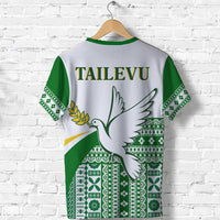Tailevu Rugby T Shirt Fiji Rugby Tapa Pattern White LT13 - Wonder Print Shop