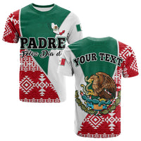 Custom Happy Mexico Fathers Day T Shirt Mexican Aztec Pattern - Wonder Print Shop