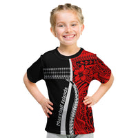 Marshall Islands T Shirt KID Simple Pattern Version Red LT13 - Wonder Print Shop