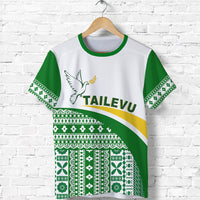 Custom Tailevu Rugby T Shirt Fiji Rugby Tapa Pattern White LT13 - Wonder Print Shop