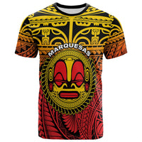 Custom Marquesas Islands T Shirt Mata Tiki Polynesian Pattern LT13 - Wonder Print Shop