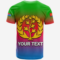 Custom Eritrea T Shirt Gradient Color Flag With Map LT6 - Wonder Print Shop