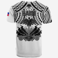 Haiti T Shirt Polynesian Neg Maron Custom White Style LT6 - Wonder Print Shop