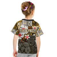 Custom Polynesian Hammerhead shark T Shirt KID Hawaii Style Gold LT6 - Wonder Print Shop