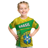 (Custom Personalised) Brasil World Cup 2022 T Shirt KID Basic Style LT6 - Wonder Print Shop