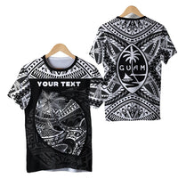 Custom Guam Rugby T Shirt Polynesian Patterns Black Ver.2 LT16 - Wonder Print Shop