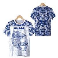 Custom Guam Rugby T Shirt Polynesian Patterns Blue LT16 - Wonder Print Shop