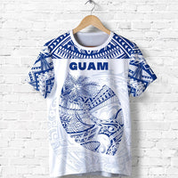 Custom Guam Rugby T Shirt Polynesian Patterns Blue LT16 - Wonder Print Shop