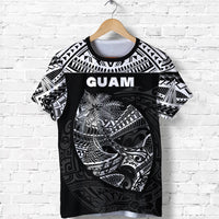Custom Guam Rugby T Shirt Polynesian Patterns Black LT16 - Wonder Print Shop