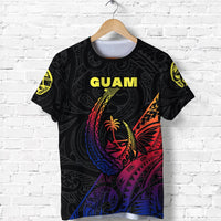 Custom Guam Rugby T Shirt Polynesian Patterns Style Gradient LT16 - Wonder Print Shop