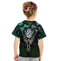 Custom Aotearoa Paua Shell T Shirt KID Maori Manaia and Fish LT13 - Wonder Print Shop