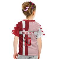 (Custom Personalised) Denmark Football T Shirt KID Come on Denmark - Custom Text and Number LT13 - Wonder Print Shop
