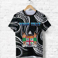 Custom Fiji Coat of Arms T Shirt Polynesian mix Coconut Pattern LT13 - Wonder Print Shop