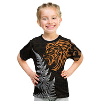 Leo Zodiac Style Maori T Shirt KID Orange Lion LT13 - Wonder Print Shop