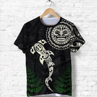 Custom Aotearoa Fern T Shirt Maori Manaia and Fish LT13 - Wonder Print Shop