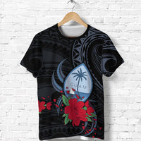 Guam T Shirt Polynesian Flowers Version Black LT13 - Wonder Print Shop
