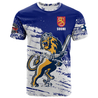 Custom Finland Suomi Leijonat Hockey T Shirt LT2 - Wonder Print Shop