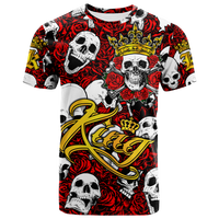 Custom Skull Rose King Death Cannot Divide Us T Shirt LT2 - Wonder Print Shop