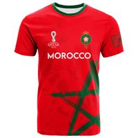 Custom Morocco T Shirt Football 2022 LT2 - Wonder Print Shop